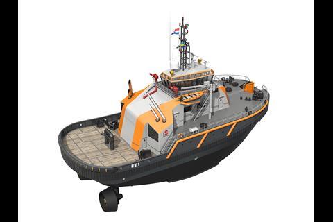 The 'Escort Tug 1541' is based on a standard ASD azimuth thruster arrangement (Stouco Consultance BV)
